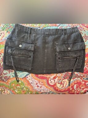Urban outfitters Dark Gray Utility Mini Skirt with Front Zip Pockets